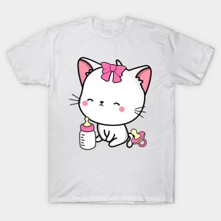 Cute angora cat is a baby - girl T-Shirt